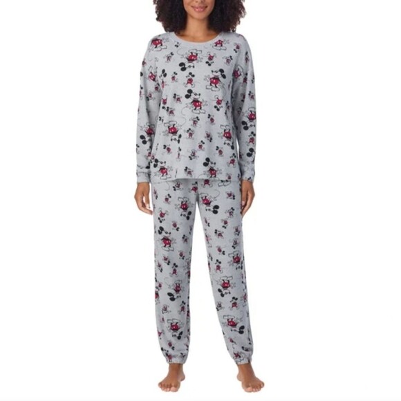 Mickey Mouse Disney Women's 2X Lounge Set Long Sleeve Pajamas Tee + Jogger NWT - Picture 2 of 4